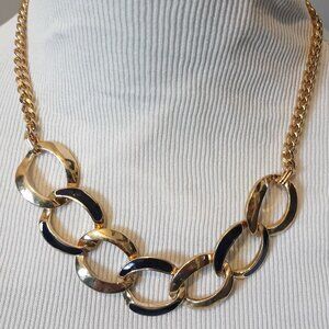 Vintage George Goldtone Necklace w/ Blue Accents